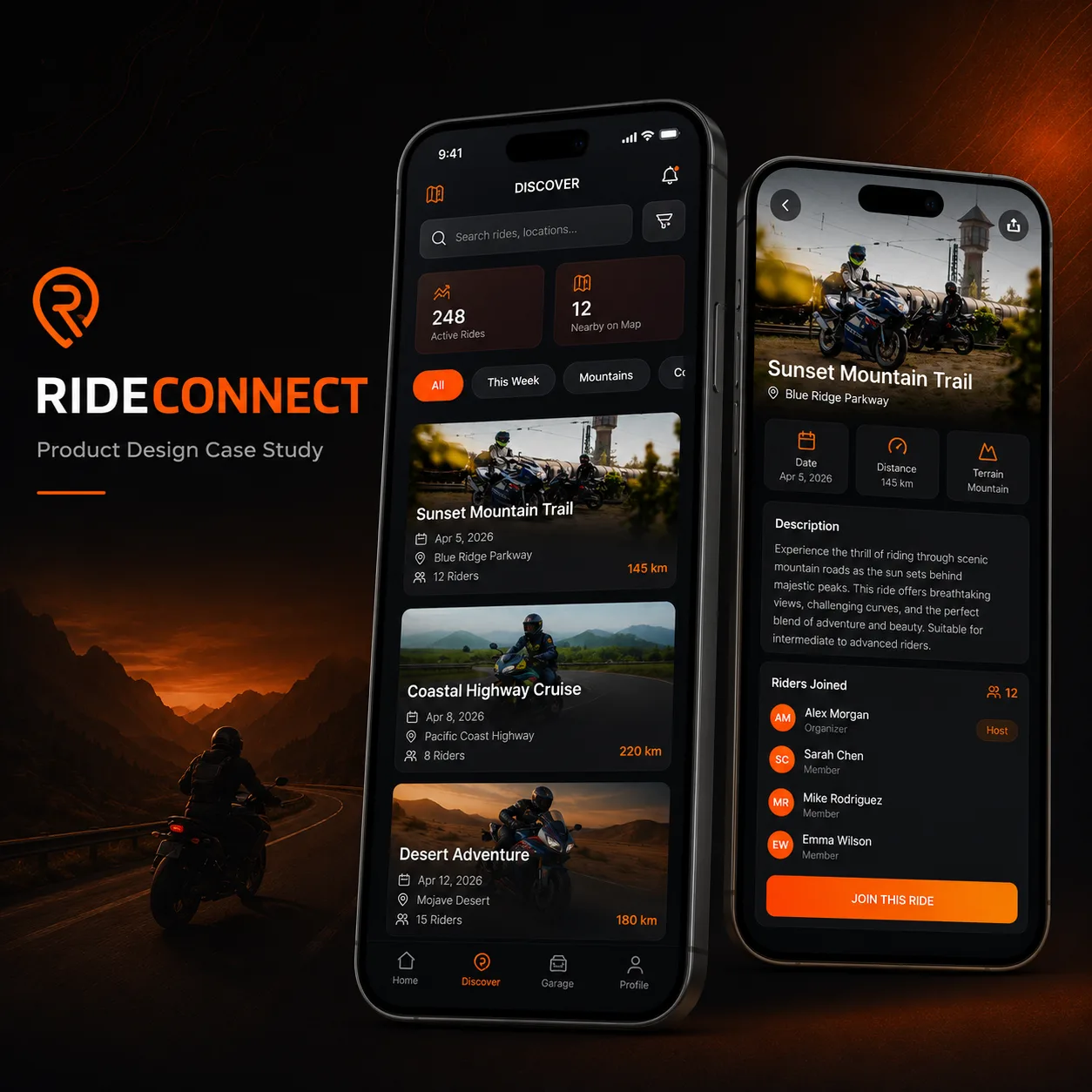 RideConnect — motorcycle ride app cover